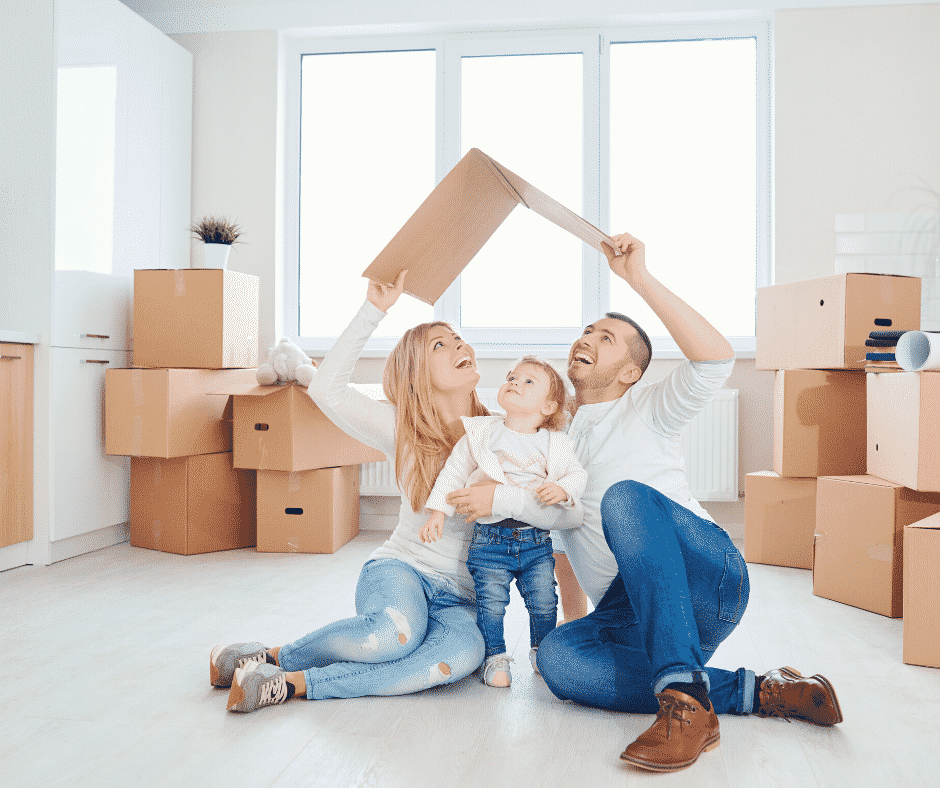 Family moving into their dream home