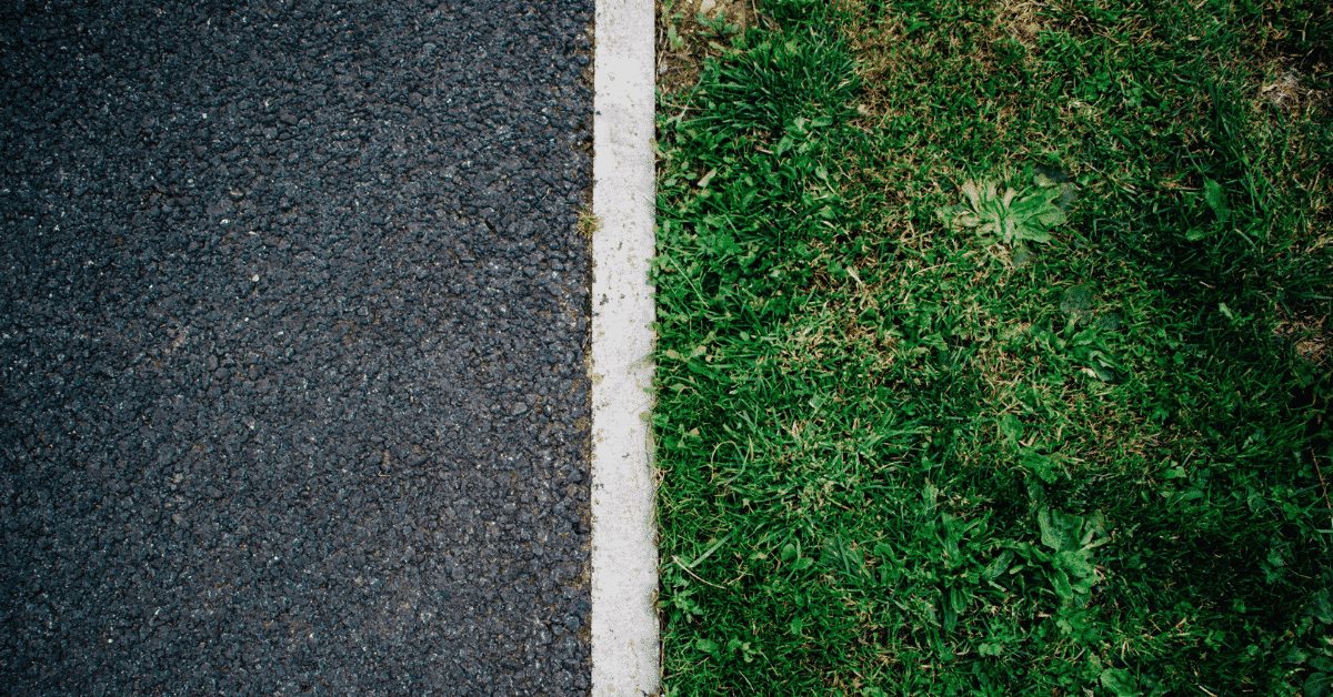 road and grass